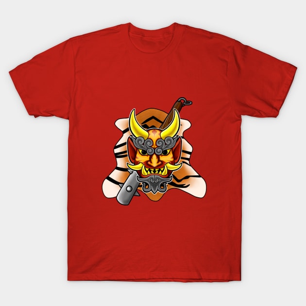 Red Oni T-Shirt by CreeW